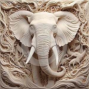 Pure Ivory Textured Painting With Higher Visibility At The Center