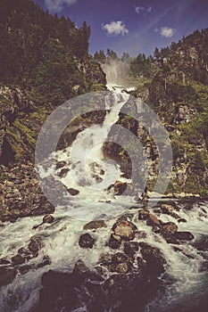 Pure mountain waterfall