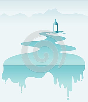 Pure Natural Water Drink, Vector illustration