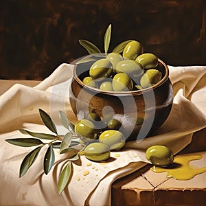 Pure Olive Textured Picture With Irregular And Faint Patterns