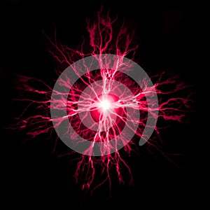 Pure Power and Electricity Red Plasma Electrical Engergy
