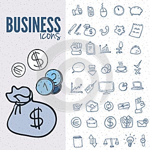 Pure series | Hand drawn internet,business icon set