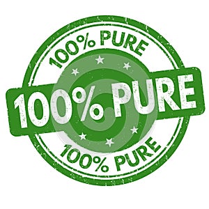 100% pure sign or stamp