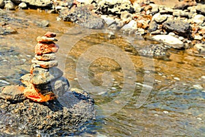 pure water and stone tower beautiful view