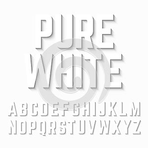 Pure White alphabet shadow