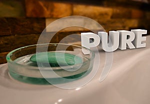 Pure Word Bath Soap Dish Purify Cleanse Natural