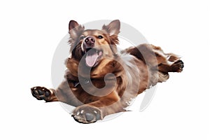 dog cute fly white jumping purebred doggy animal background jump pet. Generative AI. photo