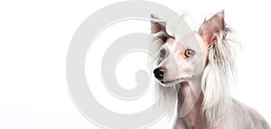 Purebred purebred beautiful dog breed chinese crested dog hairless cutie.