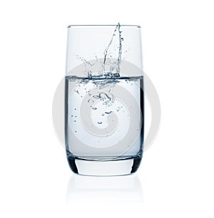 Purified fresh drink water from the bottle in a glass