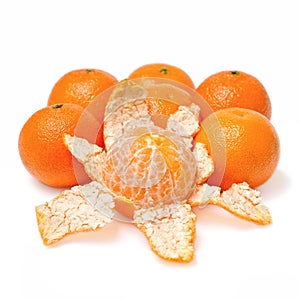 Purified mandarin peel fruits photo