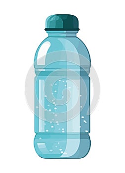 Purified water in blue plastic bottle icon