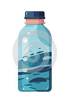 Purified water bottle icon, refreshing summer drink