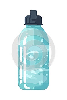 Purified water bottle icon on white