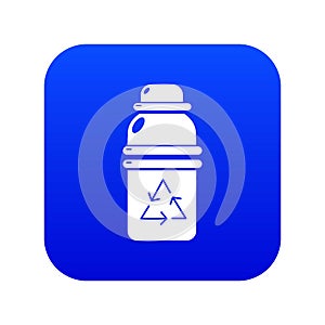 Purified water container icon blue vector