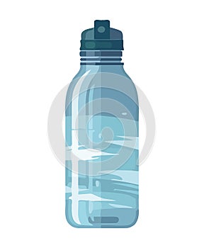 Purified water in plastic bottle with cap