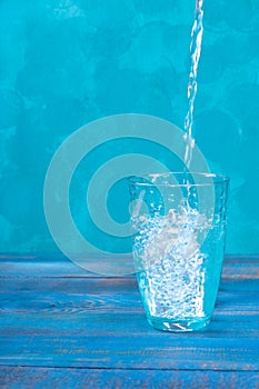 Purified water poured into the glass