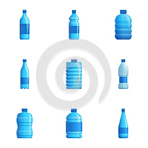 Purify water icon set, cartoon style photo