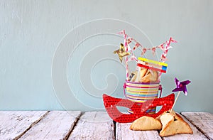 Purim celebration concept (jewish carnival holiday) . selective focus