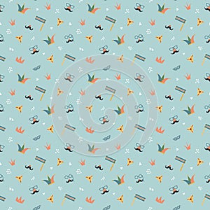 Purim seamless pattern. Traditional Jewish holiday background. vector illustration