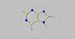 Purine molecular structure isolated on grey