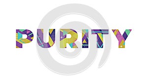 Purity Concept Retro Colorful Word Art Illustration
