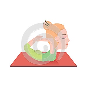 purna dhanurasana. Vector illustration decorative design