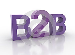 Purple 3d letters spelling B2B