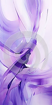 Purple Abstract Artwork With White And Blue Waves