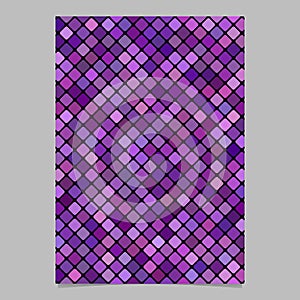 Purple digital diagonal rounded square pattern brochure background