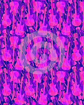 Purple abstract guitar pattern colorful artwork background