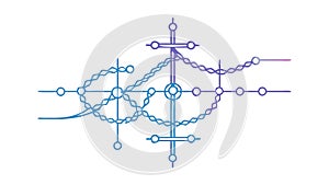 Purple Abstract Network Node Connection Lines, vector design Generative AI