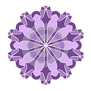Purple abstract ornament. Coloful vector illustration. Mandala design