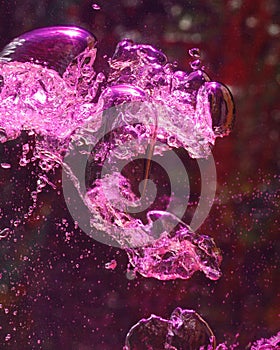 Purple air bubbles in water