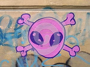 Alien head graffiti