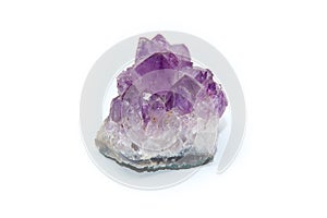Purple amethyst quartz crystal cluster