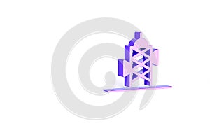 Purple Antenna icon isolated on white background. Radio antenna wireless. Technology and network signal radio antenna