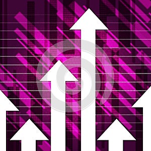 Purple Arrows Show Upwards Increase And Growth