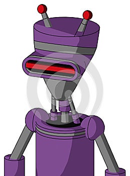 Purple Automaton With Vase Head And Visor Eye And Double Led Antenna