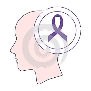 Purple awareness ribbon icon