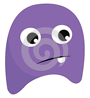 Purple baby monster, vector or color illustration