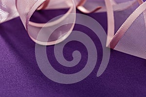 Purple background mockup with pink ribbon. Backdrop for product shooting