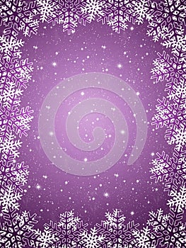 Purple background with snowflakes photo