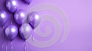 Purple Balloons Floating On Monochromatic Vray Traced Background photo