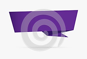 purple banner origami ribbon paper infographic collection isolated on white background