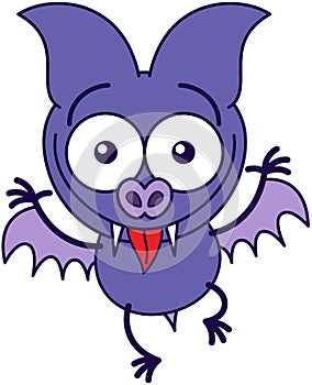 Purple bat making funny faces