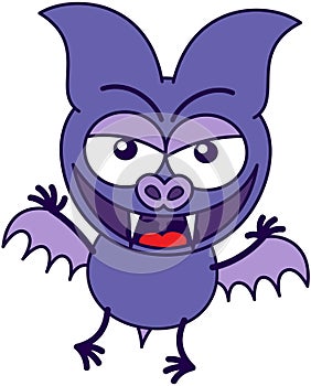 Purple bat in mischievous mood