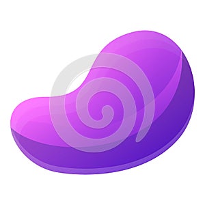 Purple beanbag icon, cartoon style