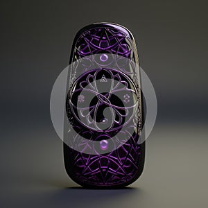 Purple And Black 8k 3d Remote Control With Wiccan And Romanesque Design