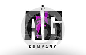 purple black alphabet letter ag a g logo