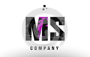 purple black alphabet letter ms m s logo